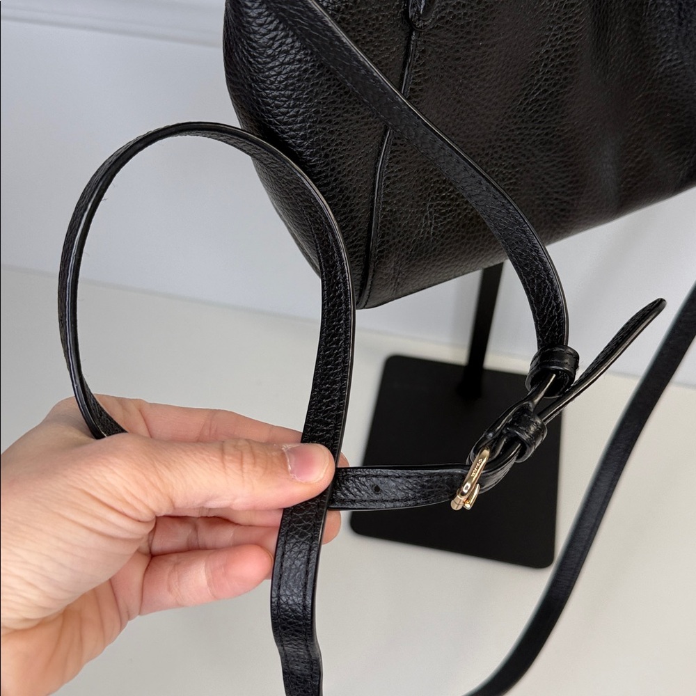 coach mini kelsey satchel black leather crossbody gold F28994 purse - Picture 4 of 13